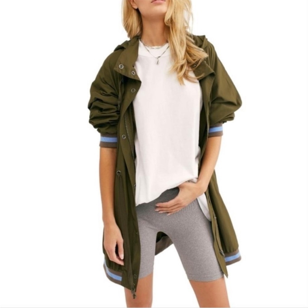 Free People Windswept Hooded Jacket Green Size Small